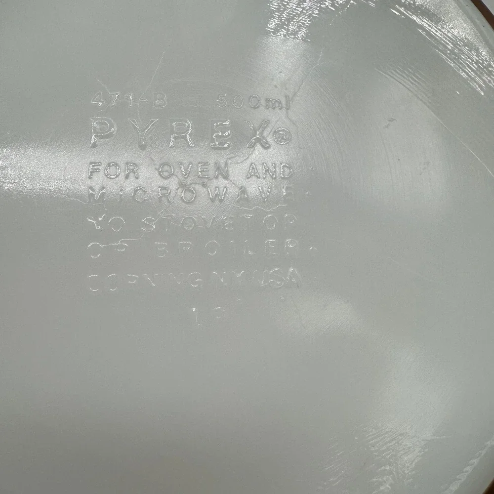 Pyrex Woodland Casserole Dish 500ml Brown White Floral 471-B with Lid 470-C